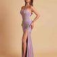 Sexy Strapless Soft Satin Side Slit Floor-Length Mermaid Bridesmaid Dresses