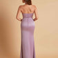 Sexy Strapless Soft Satin Side Slit Floor-Length Mermaid Bridesmaid Dresses