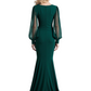 Elegant Illusion Chiffon Formal Gowns A-Line Mother of The Bride Dresses