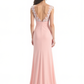 Sleeveless Lace Mother of the Brides Dresses Floor Length A-line Slit for Wedding