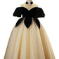 Flower Girls Velvet Top A-line Luxury Princess Gown for Wedding Kids Dress