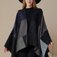 Women's Printed Shawl Wrap Fashionable Open Front Poncho Cape