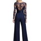 Chiffon Illusion Mother of The Bride Dress Jumpsuits Formal Gowns