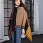 Women's Printed Shawl Wrap Fashionable Open Front Poncho Cape