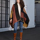 Women's Printed Shawl Wrap Fashionable Open Front Poncho Cape