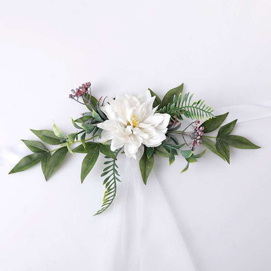 New Simulation Creative Korean Style Hotel Wedding Decoration Chair Back Flowers