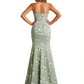 Sexy Sweetheart Mermaid Long Satin Floral Formal Dresses For Women