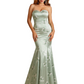 Sexy Sweetheart Mermaid Long Satin Floral Formal Dresses For Women