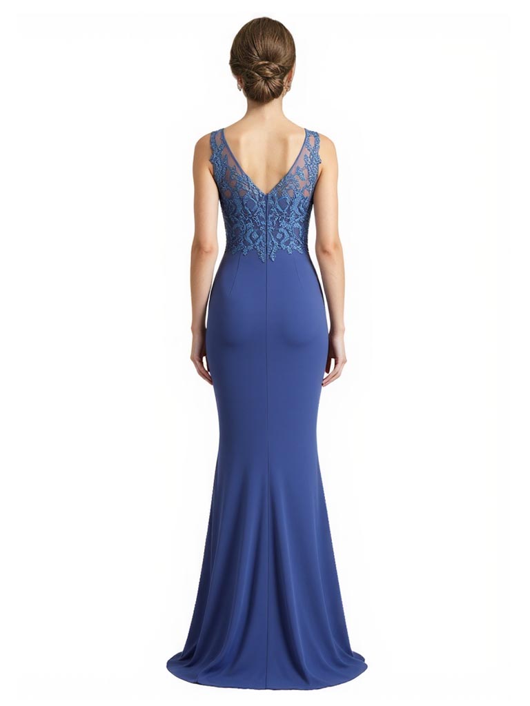 Formal Gowns Illusion Mother of the Brides Dresses Floor Length Mermaid