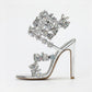 Diamante Heels Wrap Around Strap Fantasy Rhinestone Sparkly Stiletto Heel Sandals