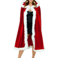 Adult Child Christmas Santa Claus Robe Hooded Cloak, Mrs Santa Claus Velvet Hooded Cape Christmas Robe