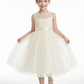 Cute Flowery Dress Lace Girls Wedding Party Dress A-Line Tulle Ball Gowns Sleeveless