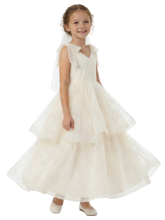 Spuffy Communion Dress For Wedding  Flowers Pageant Dress Evening Gowns
