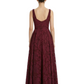 Elegant Square Ruching Floral Burnout Chiffon A-line Formal Evening Dresses