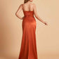 Elegant Silky Satin Mermaid One Shoulder With Pleats Long Bridesmaid Dresses