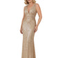 V-Neck Elegant Mermaid Sequin Mother of the Brides Dresses Floor length Sleeveless