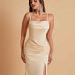 Gorgeous Spaghetti Straps Soft Satin Side Slit Floor-Length Mermaid Bridesmaid Dresses