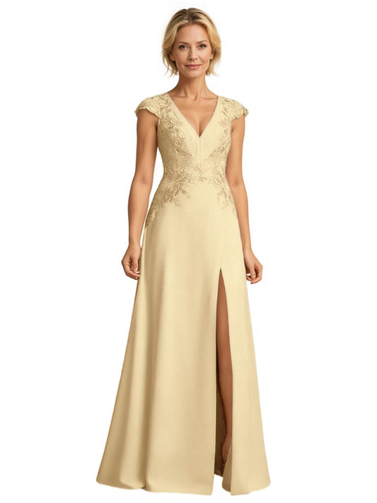 V-neck Elegant Mother of The Bride Dresses Formal Gowns Wedding