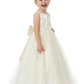 Charming Flower Girl Dress Round Neck Sleeveless A-Line Floor-Length Satin & Tulle Gown with Pearl Embellishments