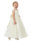 Charming Flower Girl Dress Round Neck Sleeveless A-Line Floor-Length Satin & Tulle Gown with Pearl Embellishments