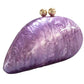 Seashell Chain Shoulder Bag for Women Acrylic Evening Clutch Bag Glitter Marble Purse Handbag for Wedding Party Prom