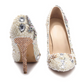 Rhinestone Pointed Toe Ivory Pearl Toe High Heel Bridal Wedding Shoes