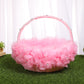 Creative Handmade Ostrich Feather Wedding Flower Basket, HL-5619