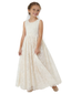 Elegant Lace Flower Girl Dress with Sleeveless Bodice and Flowing A-Line Skirt