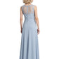 A-Line Chiffon Mother of The Bride Dresses Lace Wedding Formal Dresses