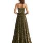 Sexy Side Slit Strapless Floral Burnout Velvet Sweetheart Long Wedding Guest Dresses