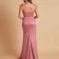 Gorgeous Strapless Soft Satin Side Slit Floor-Length Mermaid Bridesmaid Dresses