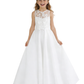 Elegant Lace Bodice Flower Girl Dress Sleeveless Ball Gown Floor Length Tulle Wedding Party