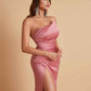 Gorgeous Strapless Soft Satin Side Slit Floor-Length Mermaid Bridesmaid Dresses