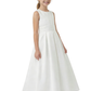 Sequins Tulle Flower Girl Dress Cross Back Bow Accent Sleeveless Elegant Cute Flowery Dress for Kids