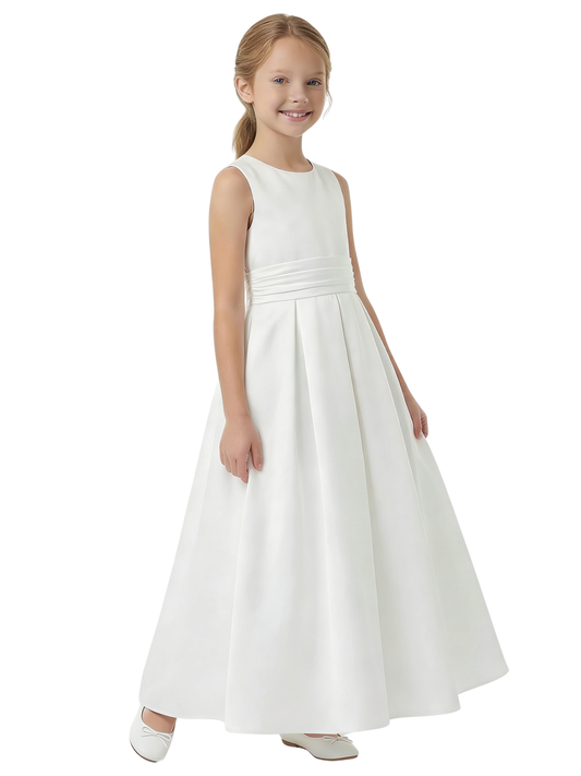 Sequins Tulle Flower Girl Dress Cross Back Bow Accent Sleeveless Elegant Cute Flowery Dress for Kids