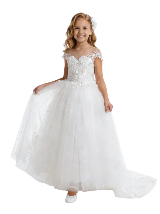 Spaghetti-Straps Princess Flower Dress Birthday Party Dresses