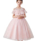 Flower Girls A-line Glitter Shining Princess Gown for Wedding Kids Guest Dress