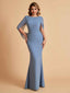 Elegant Mermaid Chiffon Half Sleeves Jewel Mother of the Brides Dresses Online