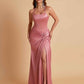Gorgeous Square Criss Cross Soft Satin Side Slit Floor-Length Mermaid Bridesmaid Dresses