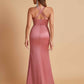 Gorgeous Square Criss Cross Soft Satin Side Slit Floor-Length Mermaid Bridesmaid Dresses