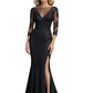 Lace Chiffon V-Neck Mother of The Bride Dress Evening Formal Gowns