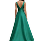 Formal Gowns V-neck Mother of the Brides Dresses Floor Length A-line