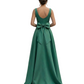 Sleeveless V-neck Mother of the Brides Dresses Floor Length A-line Slit