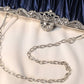 Ruched Clutch Purse Elegant Rhinestone Delicate Handbags