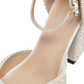 Womens Platform Wedding Shoes Slingback High Heel Party Evening Sandals with Pearl