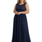 A-line Chiffon Elegant Mother of The Bride Dress Formal Gowns Lace Sleeveless