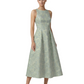Kiarelys Elegant Floral Jacquard Sleeveless A-Line Lace Midi Formal Evening Dresses