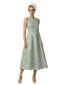Kiarelys Elegant Floral Jacquard Sleeveless A-Line Lace Midi Formal Evening Dresses