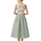 Kiarelys Elegant Floral Jacquard Sleeveless A-Line Lace Midi Formal Evening Dresses