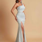 Gorgeous One Shoulder Soft Satin Side Slit Floor-Length Mermaid Bridesmaid Dresses